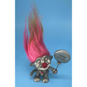 Rawcliffe Pewter Troll 1992 Clown “You’re Special” Balloon Pink Hair RARE VTG